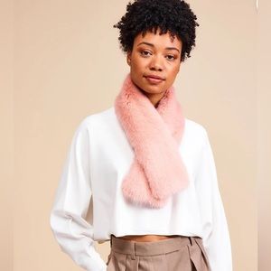 Helen Moore Faux Fur Scarf Women Pink 6"x36" Loop Soft Luxury Barbie